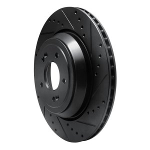 Genesis G90 Brake Rotor (1) - Rear Right - R1 Concepts - Drilled & Slotted - Black - `17-`19